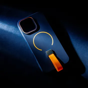 Pouzdro na mobilní telefon Apple iPhone 15 silikonové pouzdro Loop Thin Mag modré