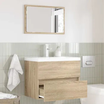 Koupelnový nábytek vidaXL Sada koupelnového nábytku Nástěnný Sonoma dub kompozitní dřevo [876034]