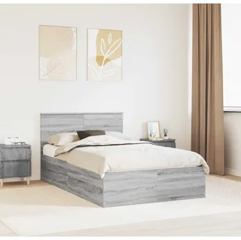 Postel vidaXL Rám postele s čelo Šedá Sonoma 120 x 190 cm kompozitní dřevo [3408688]