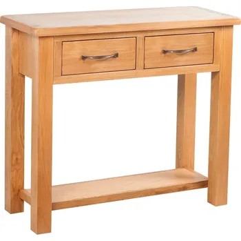 Konzolový stolek vidaXL Konzolový stolek 2 zásuvky 83 x 30 x 73 cm masivní dubové dřevo [241675]
