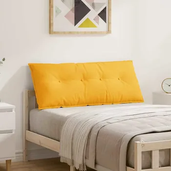 Polštář vidaXL Polštář na záda Světlá žlutá 120 x 50 cm Žebrovaná látka [42014828]