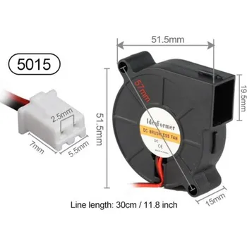 3D tisk Chladící ventilátor 5015 12V / 24V 24v