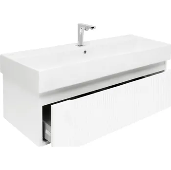 Šatní skříň Swiss aqua technologies Koupelnová skříňka s baterií a umyvadlem SAT Evolution 1 98x30x44,8 cm bílá mat SATEVO100WMU2BA