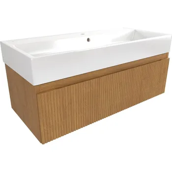 Šatní skříň Swiss aqua technologies Koupelnová skříňka s umyvadlem SAT Evolution 98x30x44,5 cm dub medový mat SATEVO100DMU2