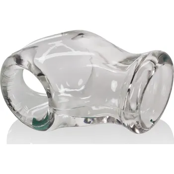 Erekční kroužek Oxballs Unit-X Stretch Cocksling průhledný, elastický erekční kroužek a natahovač varlat