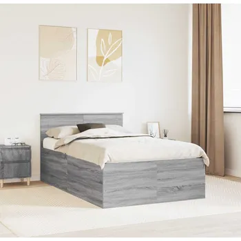 Postel vidaXL Rám postele s čelo Šedá Sonoma 120 x 190 cm kompozitní dřevo [3408597]