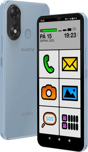 Aligator S6700 senior modrý (Seniorský telefon ALIGATOR S6700 SENIOR modrý modrý s moderní výbavou)