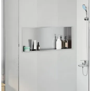 vidaXL Sprchový nik Stříbrná 75 x 30 x 9,5 cm Nerezová ocel [42012674]