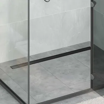 vidaXL Sprchový odtok 2 v 1 s 360° sifonem Černá 100 cm [42015972]