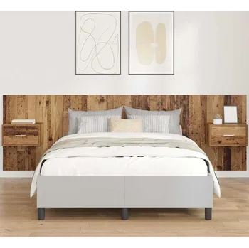 vidaXL Hlavová část s kabinetem 3 pcs Staré dřevo kompozitní dřevo [3415742]