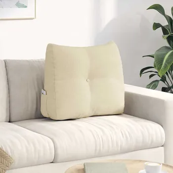 Polštář vidaXL Polštář na záda Krémová 60 x 24 x 50 cm textil [42014390]