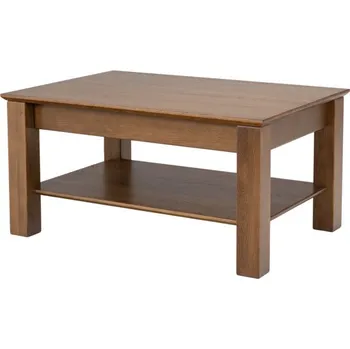 Jídelní stůl Drewmax Stolik kawowy dębowy ST312, szerokosc: s100, wysokosc: w50, glebokosc: g70, blat: blat-25-cm, sada 5 ks (Barva dřeva: Dark)