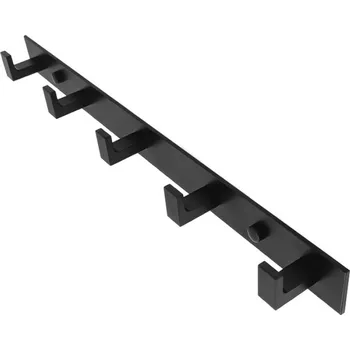 Věšák Nástěnný věšák s pěti háčky černý