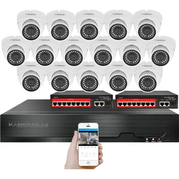 Kompletní kamerový systém KAMERAK.cz – IP 16 kamerový set s externím PoE XM-1602B-Ext. 4MPx, CZ menu