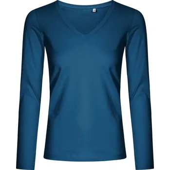 Dámské tričko Dámské tričko s dl. rukávem a výstřihem do V - X.O 1560 petrol XXL