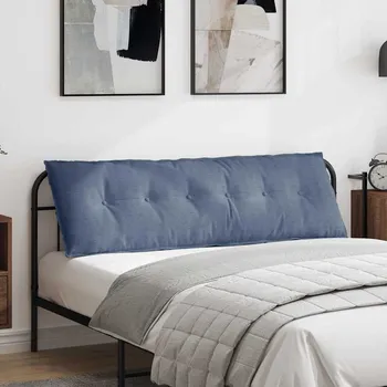 vidaXL Polštář na záda Modrá 160 x 50 cm Žebrovaná látka [42014911]