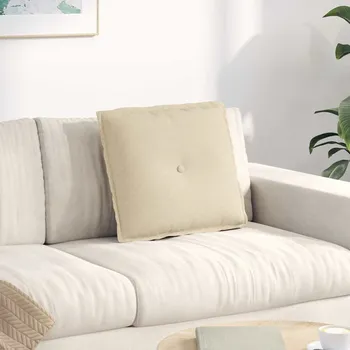 Polštář vidaXL Polštář na záda Krémová 50 x 19 x 45 cm textil [42014622]