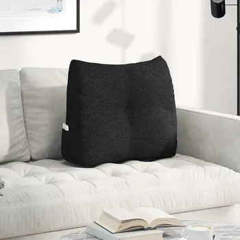 Polštář vidaXL Polštář na záda Černá 60 x 24 x 50 cm textil [42014385]