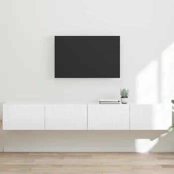 Obývací stěna vidaXL TV wall cabinet Nástěnný 2 pcs Lesklá Bílá 98 x 31 x 29,5 cm [892238]