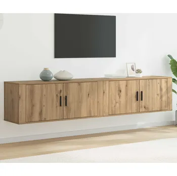 Obývací stěna vidaXL Nástěnný TV skříňový set Nástěnný 2 pcs Artisanový dub [3415588]