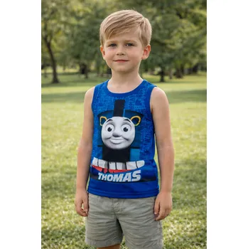 Chlapecké tričko Setino Chlapecké letní tílko MAŠINKA TOMÁŠ modré Modrá, Velikost: 92 92