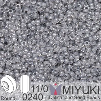 Korálek Korálky Miyuki Round 11/0. Barva 0240 Fancy Lined Pewter. Balení 5g