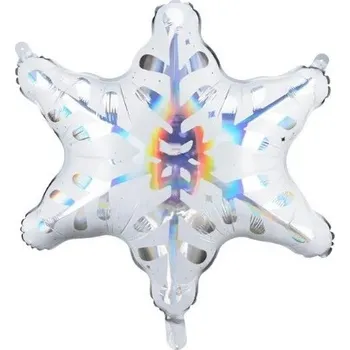 Party Deco Foliový balonek sněhová vločka holografická - 64x66 cm