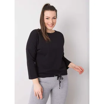 Dámská halenka Černá dámská halenka s vázáním v pase -RV-BZ-6294.06P-black Velikost: 2XL