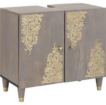 Koupelnový nábytek vidaXL Skříňka pod umyvadlo Šedá 62 x 33 x 58 cm Masivní mangové dřevo [4018791]