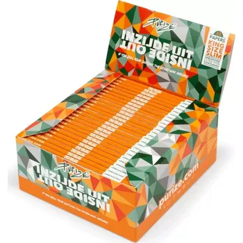 PURIZE papírky King Size Slim - Inside out, 42 ks v balení, nebělené | box 50 ks (Papírky PURIZE King Size Slim Inside Out o rozměru 44 × 108 mm, speciální úprava pro perfektní spin bez „lepky“ uvnitř - čistá chuť, rovnoměrné hoření.)