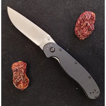 turistický batoh Ontario RAT-2 Black Handle Satin D2 Plain Blade