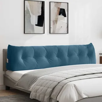 Polštář vidaXL Polštář na záda Modrá 200 x 24 x 50 cm samet [42014602]