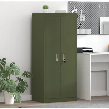 Zásuvkový kontejner vidaXL Úložná skříňka Olivově zelená 60 x 40 x 140 cm Ocel [891740]