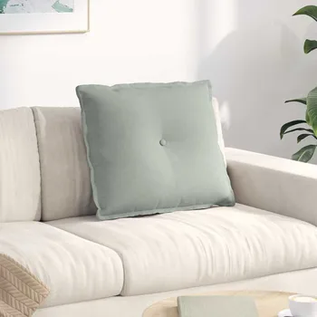 Polštář vidaXL Polštář na záda Světle šedá 60 x 50 cm Žebrovaná látka [42014675]