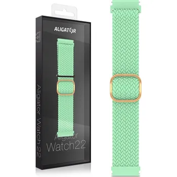 Řemínek na hodinky Řemínek textilní ALIGATOR 22mm, tyrkysový