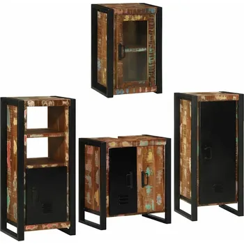 Koupelnový nábytek vidaXL Sada koupelnového nábytku 4 pcs Masivní znovu použité dřevo [3305701]