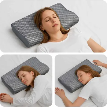 vidaXL Polštář s polštářem Šedá 60 x 34 x 11 cm Polyester [42012695]