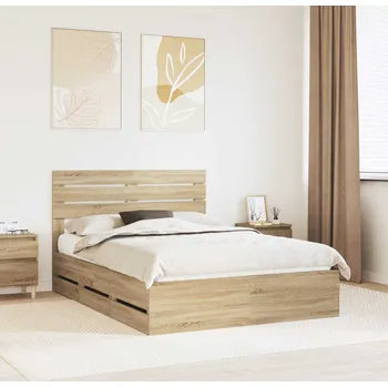 Postel vidaXL Rám postele s čelo Sonoma dub 160 x 200 cm Inženýrské dřevo [3411490]