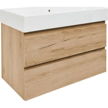 Ložnice Swiss aqua technologies Koupelnová skříňka 2 zásuvková s umyvadlem SAT B-Way 99x50x45 cm dub mat BWAY2100OAKU2BI