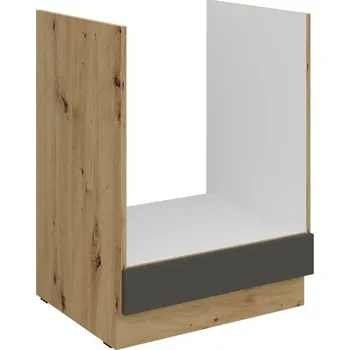 Kuchyňská skříňka Sporáková skříňka LUNARA - šířka 60 cm, grafit / dub artisan