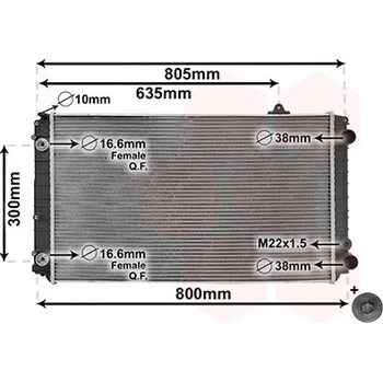 Chladič motoru Chladič, chlazení motoru VAN WEZEL 03002252