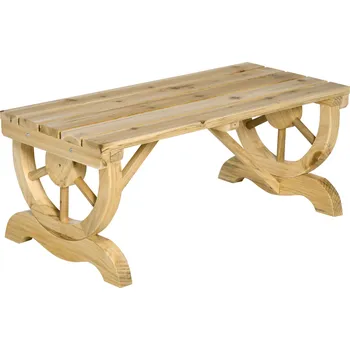 Zahradní lavice Zahradní lavice Outsunny dřevo odolné proti povětrnostním vlivům 98 x 50 x 39,5 cm rustikální lavice pro zahradní nábytek v přírodní barvě | Aosom.de