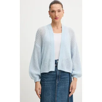 Dámský svetr Kardigan s příměsí vlny BOSS Orange C_Furgovia 50545878 modrá 55B, vel. S