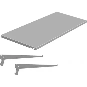 regál Biedrax Plechová police 20 x 80 cm pro nástěnné regály Biedrax, stříbrná (komplet včetně nosníků)