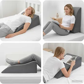 vidaXL Polštář na nohu Šedá 68 x 41 x 24 cm [42020185]