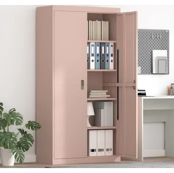 Zásuvkový kontejner vidaXL Úložná skříňka 2 pcs Růžová 90 x 40 x 180 cm Ocel [3406167]