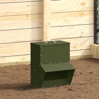 krmítko pro hospodářská zvířata vidaXL Krmítko pro slepice Olivově zelená 20 x 25 x 35 cm [874694]