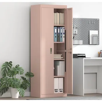 Zásuvkový kontejner vidaXL Úložná skříňka 2 pcs Růžová 60 x 40 x 180 cm Ocel [3406197]