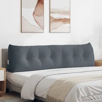 Polštář vidaXL Polštář na záda Tmavě šedá 180 x 24 x 50 cm samet [42014575]