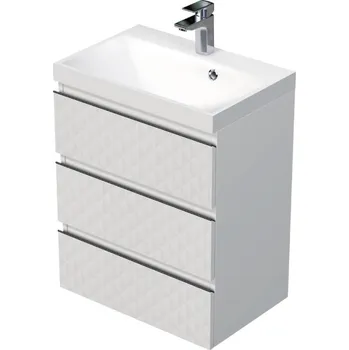 Ložnice Swiss aqua technologies Koupelnová skříňka s umyvadlem SAT Cube Way 60x71x40 cm bílá mat CUBE3D603ZB